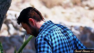 young stepdaughter passionately sucks in sixty-nine pose with intense emotion.