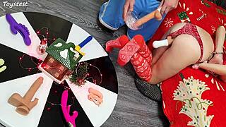 Double Win With Two Dildos In Action