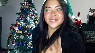 The grinch arrives in sexy mode, flashing his big ass outdoors.