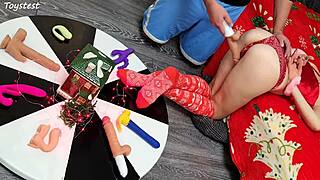 Double Win With Two Dildos In Action