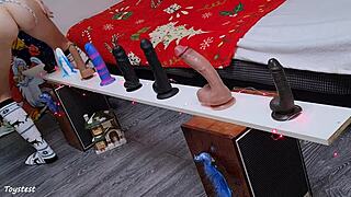 choosing best dildo in challenge petite stepsister tests toys rough anal dp 😈