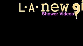 pretty blonde model took a relaxing shower during casting interview