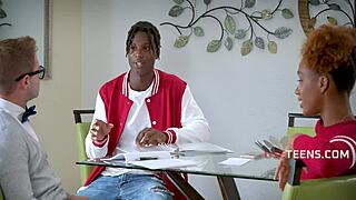 tutor freely uses black step sibling duo for science - lacey london useteen 18+s