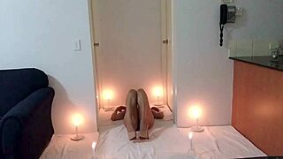 sexy ladyboy stripping and dancing with romantic candle by trans anairb