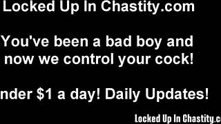 We'll tease your locked cock in chastity play