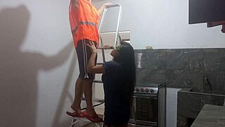 Sex With The Roofer I Watched The New Roofer Doing Maintenance Then Saw He Was Athletic And Muscular I Seduced Him Sucked His Cock Then He Fucked Me Deliciously Standing Up