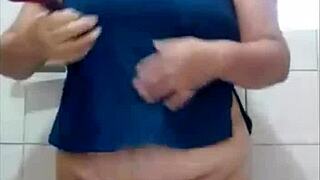 pau, the sexy latina milf, touches herself and plays with her toy