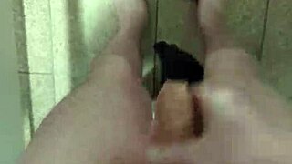 I gets naked and masturbats in the public toilet