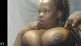 deepthroat and bouncing tits in brazilian ebony scene