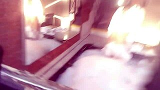 spying on bathing brunette leads to anal fucking