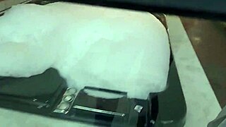 spying on bathing brunette leads to anal fucking