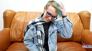 Exotic Skinny Coed Raven Finger Fucks Her Shaved Pussy And Sucks Cock