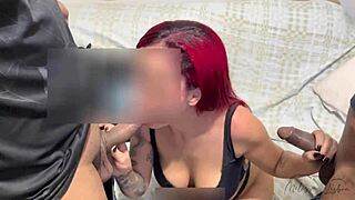 amateur pays air conditioner repair with intense gangbang sex session