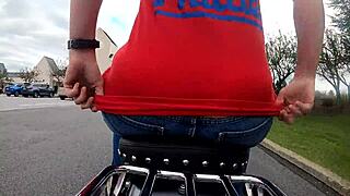 Motorcycle GoPro Captures Big Ass Housewife Flashing