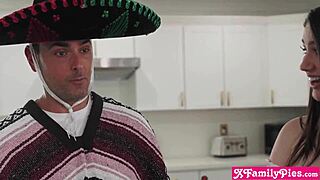 Step Dad and Son Stuffing Step Sister Alyx Star's Piñata