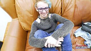 Exotic Skinny Coed Raven Finger Fucks Her Shaved Pussy And Sucks Cock