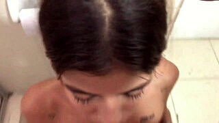 Sexy thin girl delivers an amazing deep throat blowjob! 😘