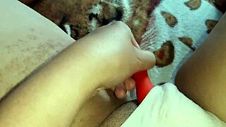 Teasing clit with vibrator leads to intense orgasm