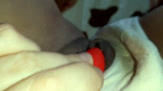 Teasing clit with vibrator leads to intense orgasm