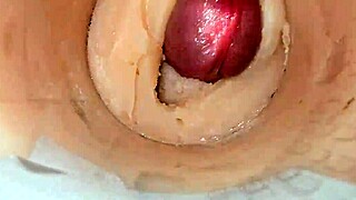 Camera captures tight pussy dripping cum explosion in homemade scene