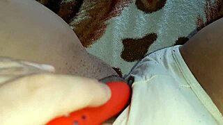 Teasing clit with vibrator leads to intense orgasm