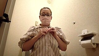 Married Woman Masturbates in Toilet