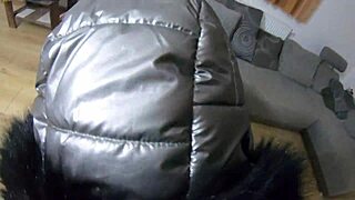 Milfycalla deep blow-job and cum play while wearing hooded jacket and shiny boots