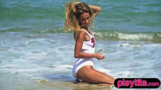 Petite Ukrainian Milf at Beach