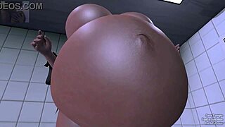 Brunette Woman Experiences Belly Inflation From Pills