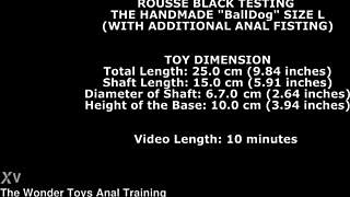 rousse black tries out the handmade balldog size l and adds anal fisting twt365