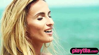 Petite Ukrainian Milf at Beach