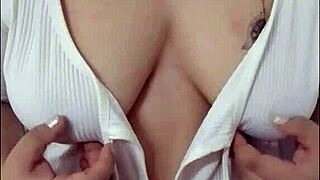 viral teacher walks without bra on public road and plays with tits