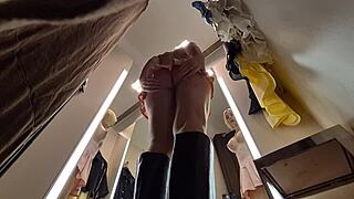Hidden Camera In Dressing Room Try On Haul Sexy Clothes With Hot Girl