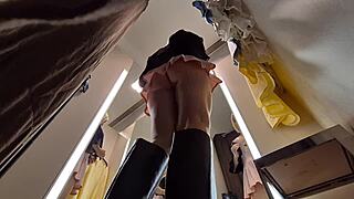 Hidden Camera In Dressing Room Try On Haul Sexy Clothes With Hot Girl