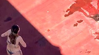 Neighbors Sunbathing on Terrace Part 4