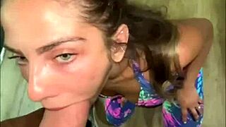 while training, i fucked her hard and came in her mouth