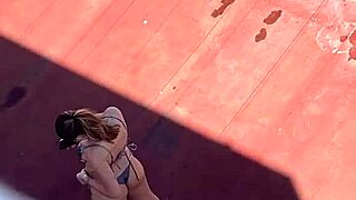 Neighbors Sunbathing on Terrace Part 4