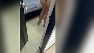 Sister-in-law changes with door open