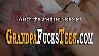 Slutty Teen Sucks Old Man's Dick Deepthroat