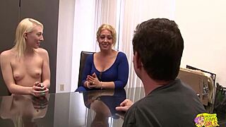 Stevie Lix and Trillium, the blondes, go to a dirty audition for taboo lesbian sex.