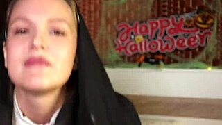 Watch sexy nun suck my dick and swallow cum!