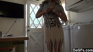 Beautiful Blonde Babe Is Back From Shopping and Wants Sex Ride