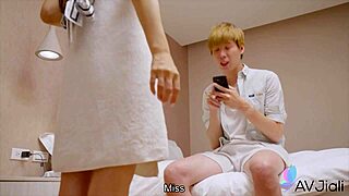 stepmom gets seduced by her stepson, leading to a passionate fuck in the bedroom