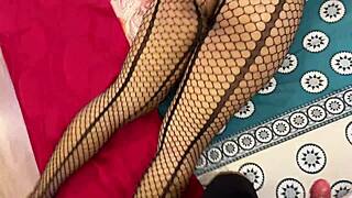 I catch my perverted stepmother watching porn and can't resist fucking her until she swallows my cum.