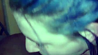 this nasty slut is giving a sloppy blowjob to that big black cock