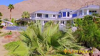 The swinger couple says, Let's fuck in the shower before the orgy.