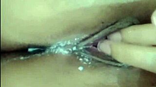 Watch explosive squirting orgasm burst forth!