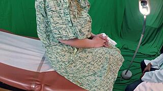 gigi breeze has the doctor play with her shaved porno pussy