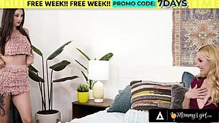 Pretty maddy may discovers self-pleasure lessons from her stepmom in a family bonding moment