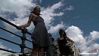 bound in leather slut public fucked